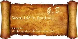 Gavallér Dorina névjegykártya